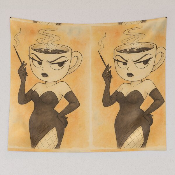 Item preview, Espressona Signora aquarelle lineart art designed and sold by EmeraldeaArt.