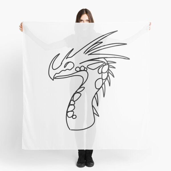 Aperçu de l'œuvre Tête de dragon en dessin au trait / lineart créée et vendue par PtitDragonne.