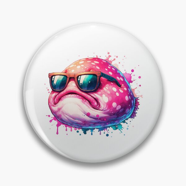 Item preview, Watercolor Blobfish Wearing Sunglasses designed and sold by TheAnimalZ00.