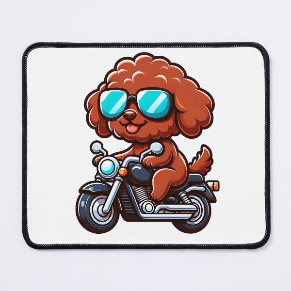 Item preview, Cute Chocolate Australian Labradoodle Dog Riding A Motorcycle designed and sold by TheAnimalZ00.