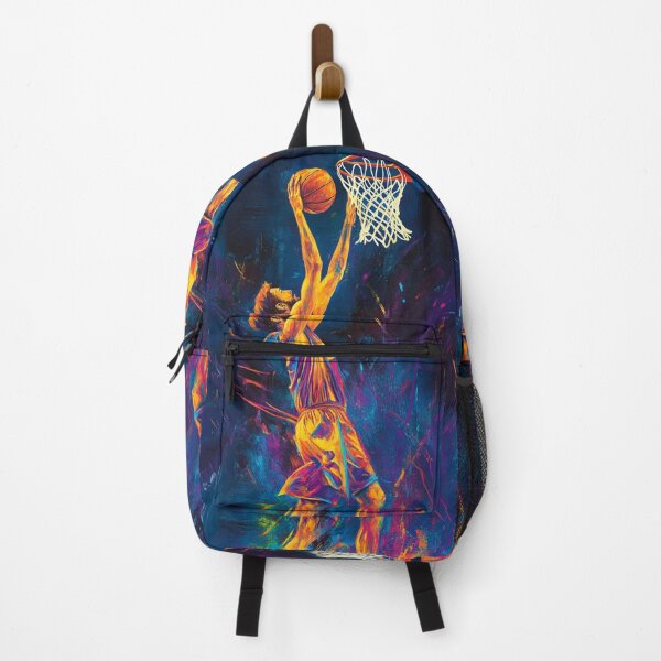 Item preview, Abstract depiction of a basketball player dunking with vibrant colours Active Outdoors Inspired Art designed and sold by CDC40.