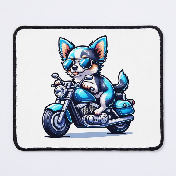 Item preview, Cool Blue Merle Chihuahua Dog Riding A Motorcycle designed and sold by TheAnimalZ00.