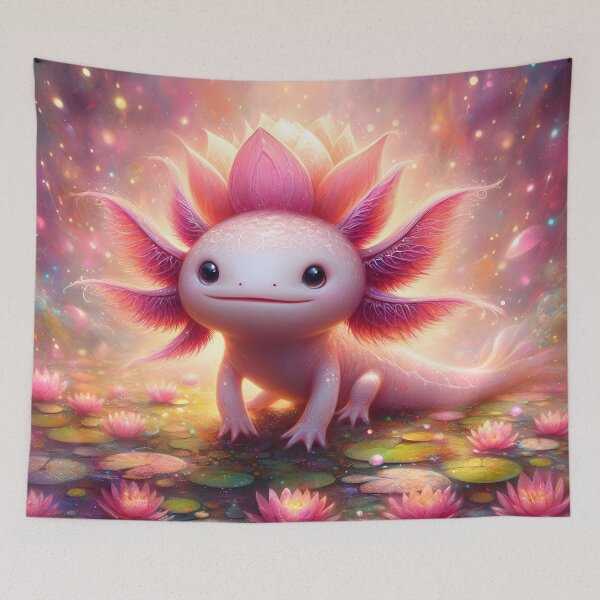 Item preview, Little Lotus Axolotl Magical Pond designed and sold by BreezyDawnDesigns.
