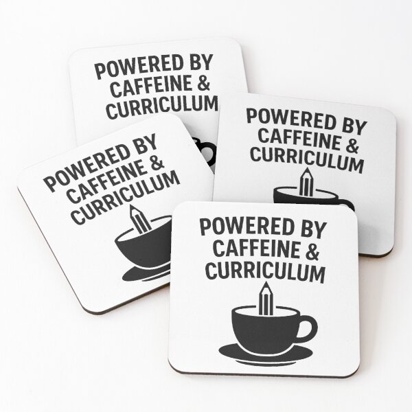 Item preview, POWERED BY CAFFEINE & CURRICULUM designed and sold by TheWonkyEaselCo.