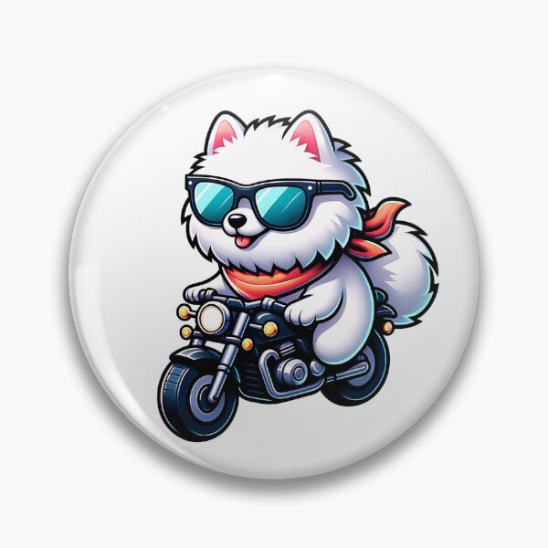Item preview, Cool Japanese Spitz Dog Riding A Motorcycle designed and sold by TheAnimalZ00.