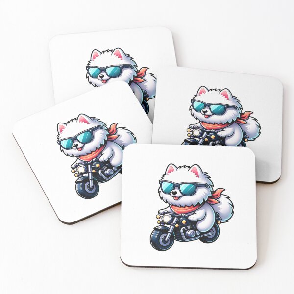Item preview, Cool Japanese Spitz Dog Riding A Motorcycle designed and sold by TheAnimalZ00.
