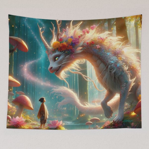 Item preview, Magical Legendary Kirin and the Pool of Friendship designed and sold by BreezyDawnDesigns.