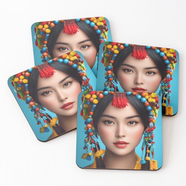 Item preview, Colorful Traditional Headdress Portrait of a Woman designed and sold by Artessie.