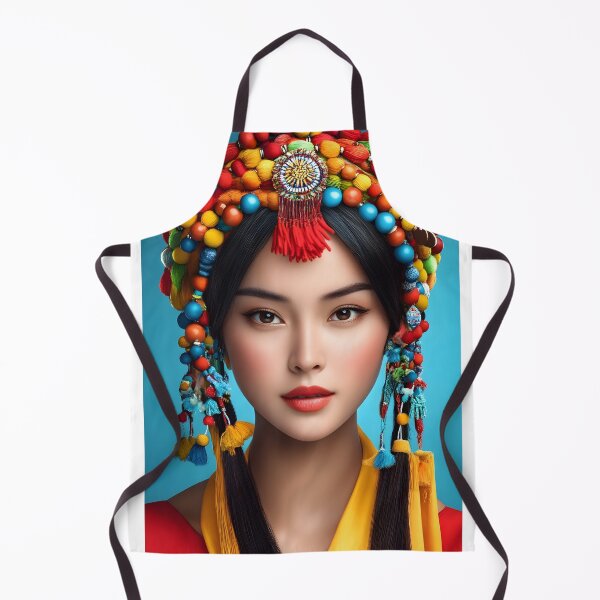 Item preview, Colorful Traditional Headdress Portrait of a Woman designed and sold by Artessie.