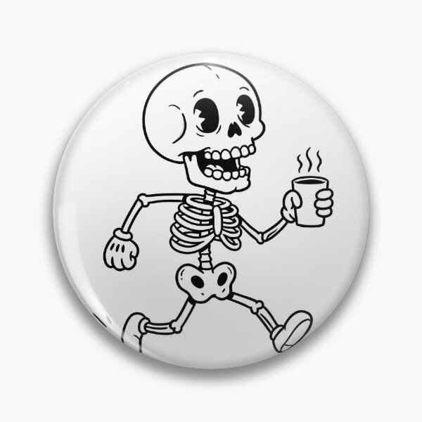 Item preview, Cartoon Skeleton Running with Coffee Cup – Fun Halloween Vector Art designed and sold by AFernandesDSG.