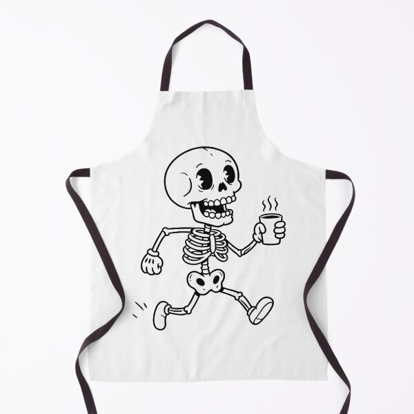 Item preview, Cartoon Skeleton Running with Coffee Cup – Fun Halloween Vector Art designed and sold by AFernandesDSG.