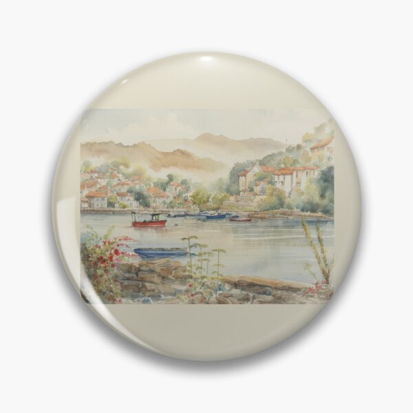 Item preview, Red Boat from Newton Ferrers(watercolour + AI) designed and sold by artsmeow.