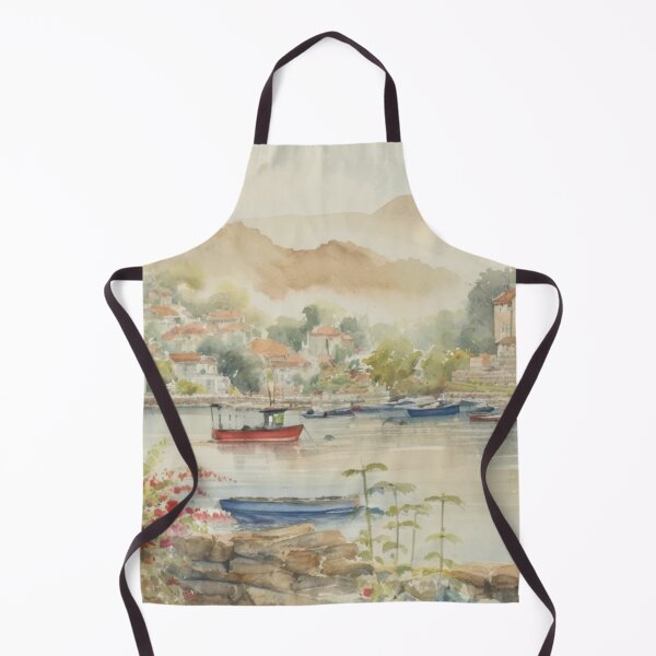 Item preview, Red Boat from Newton Ferrers(watercolour + AI) designed and sold by artsmeow.