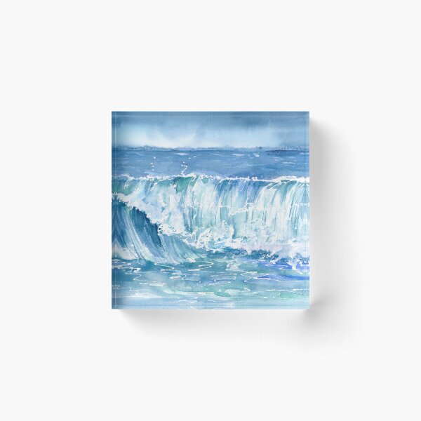 Item preview, Watercolor Crashing Ocean Waves designed and sold by daphsam.