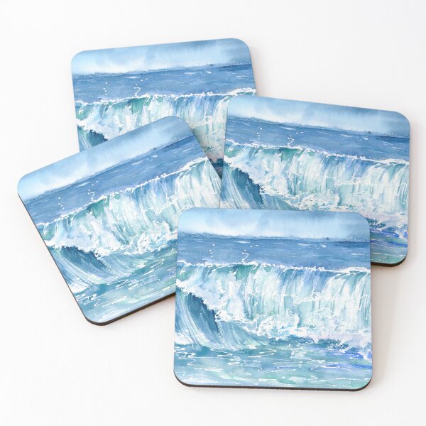Item preview, Watercolor Crashing Ocean Waves designed and sold by daphsam.
