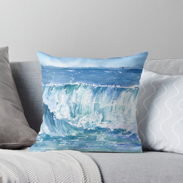 Item preview, Watercolor Crashing Ocean Waves designed and sold by daphsam.