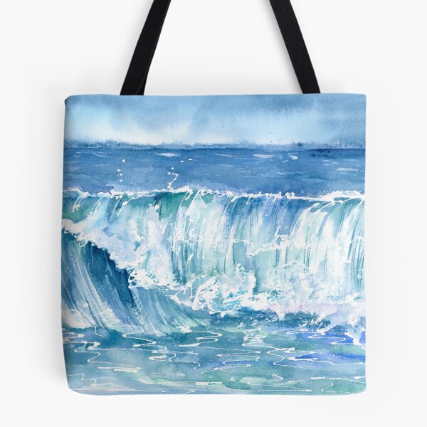 Item preview, Watercolor Crashing Ocean Waves designed and sold by daphsam.