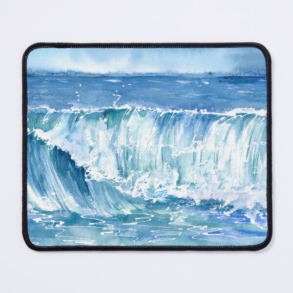 Item preview, Watercolor Crashing Ocean Waves designed and sold by daphsam.