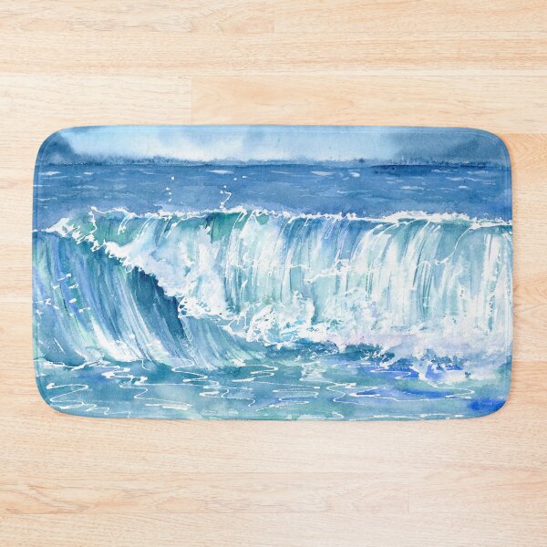 Item preview, Watercolor Crashing Ocean Waves designed and sold by daphsam.