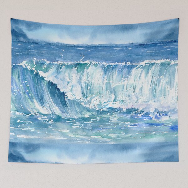 Item preview, Watercolor Crashing Ocean Waves designed and sold by daphsam.