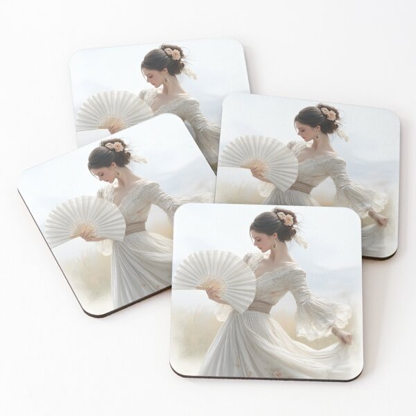 Item preview, Elegant Woman in Vintage Dress with Fan designed and sold by Artessie.