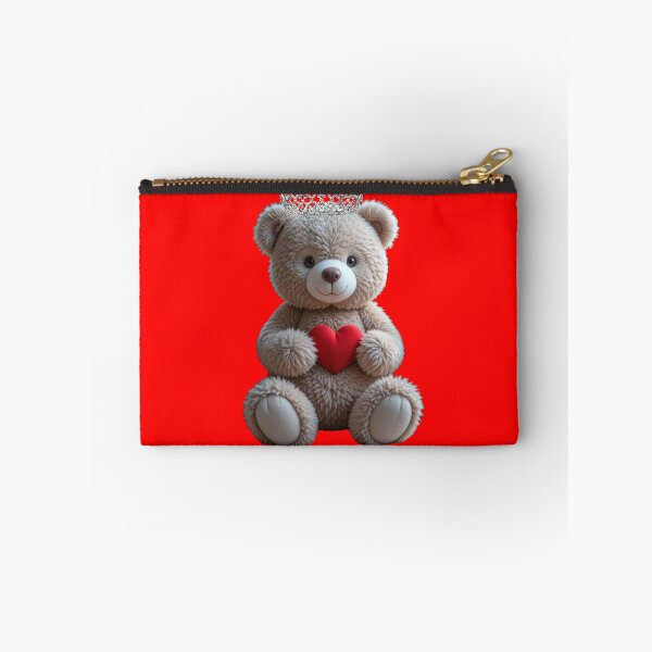 Item preview, Heartfelt Hugs: Adorable Teddy Bear with Red Heart - Minimalist Love Art designed and sold by Tzemo101.