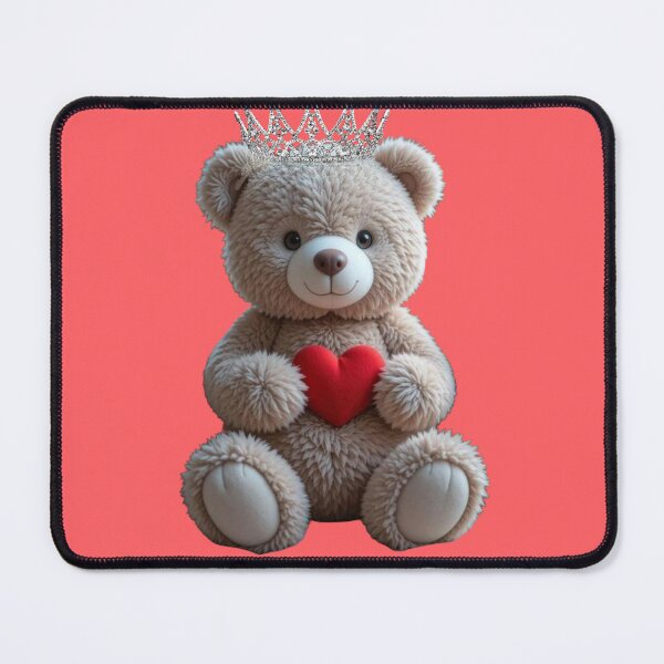 Item preview, Heartfelt Hugs: Adorable Teddy Bear with Red Heart - Minimalist Love Art designed and sold by Tzemo101.