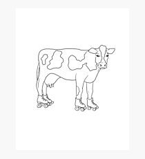 Skater Cow Photographic Print