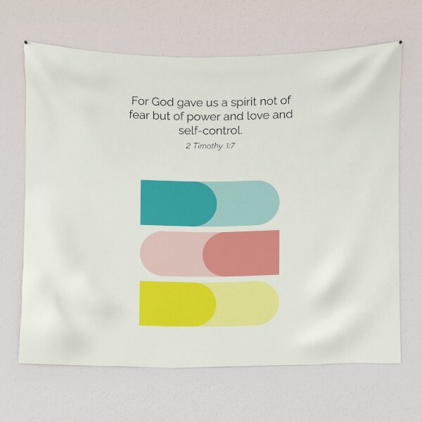 Item preview, 2 Timothy 1 7 Christian Bible Verse Geometric Abstract designed and sold by kakarikihill.