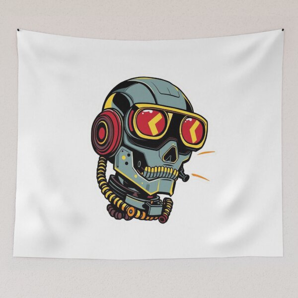 Item preview, Neon Techno Skull – Cyberpunk Robot Head designed and sold by UNK-Fatigues.