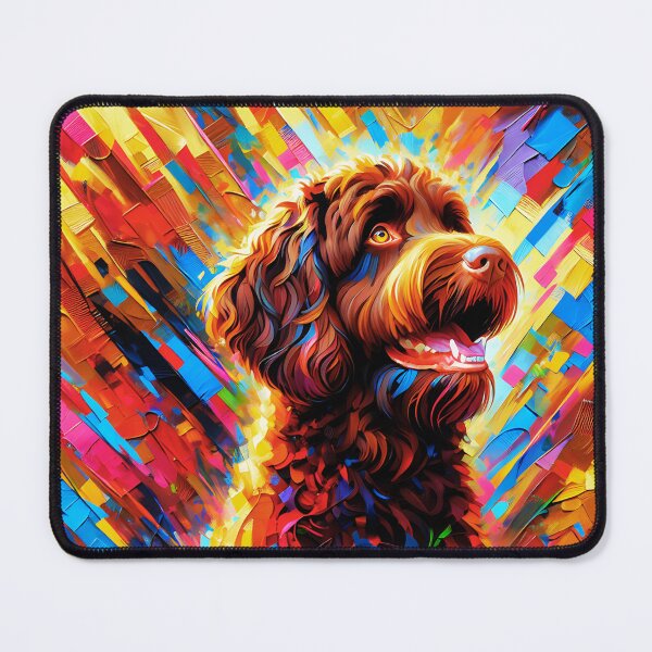 Item preview, Happy Chocolate Australian Labradoodle Dog Acrylic Art designed and sold by TheAnimalZ00.