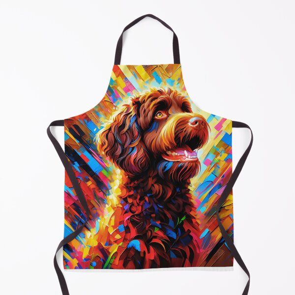 Item preview, Happy Chocolate Australian Labradoodle Dog Acrylic Art designed and sold by TheAnimalZ00.