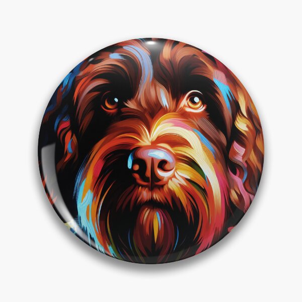 Item preview, Arte acrílico de perro labradoodle australiano color chocolate designed and sold by TheAnimalZ00.
