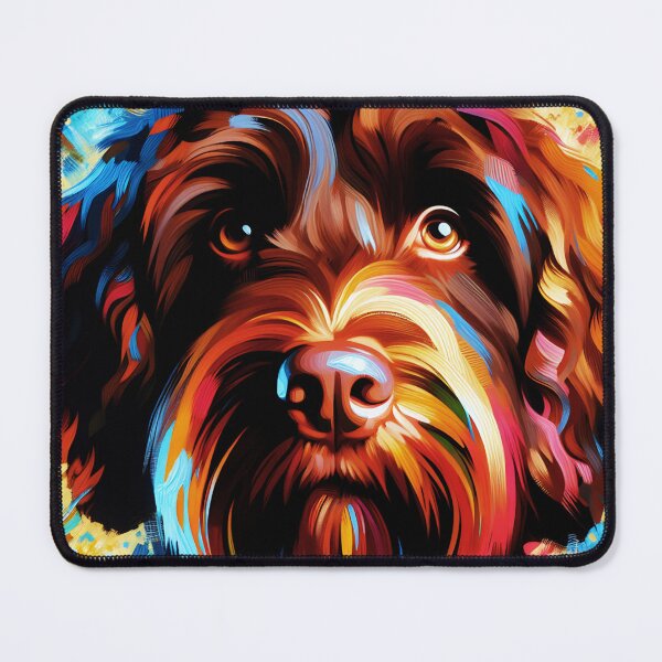 Item preview, Chocolate Australian Labradoodle Dog Acrylic Art designed and sold by TheAnimalZ00.