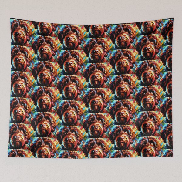 Item preview, Chocolate Australian Labradoodle Dog Acrylic Art designed and sold by TheAnimalZ00.
