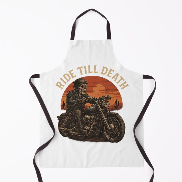 Item preview, Skeleton Biker – Ride Till Death – Vintage Chopper Motorcycle Design designed and sold by OTSC.