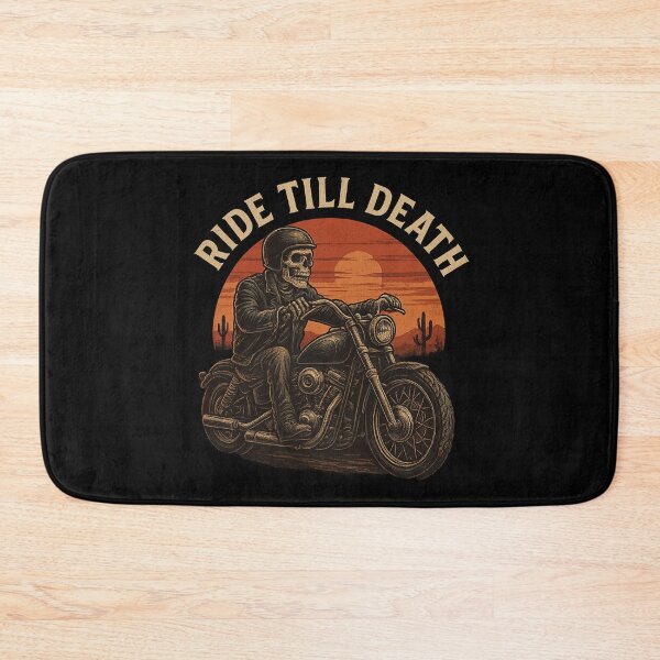 Item preview, Skeleton Biker – Ride Till Death – Vintage Chopper Motorcycle Design designed and sold by OTSC.