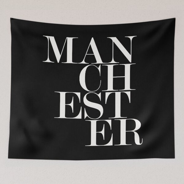 Item preview, Manchester England UK Typography Minimalist Travel Art designed and sold by kakarikihill.