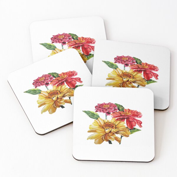 Item preview, Zinnias designed and sold by PinkRhinoArt.