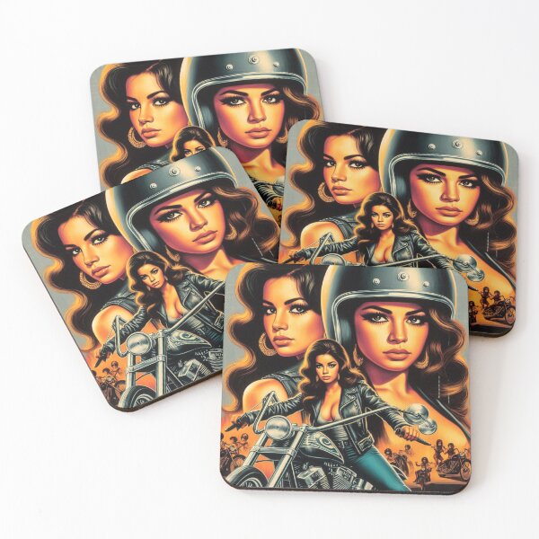 Item preview, Retro Biker Girls designed and sold by PulpVintage.