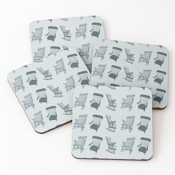 Item preview, Vintage Rocking Chair Sticker Shirt Tote Grey Blue designed and sold by LayerCakeDigDes.
