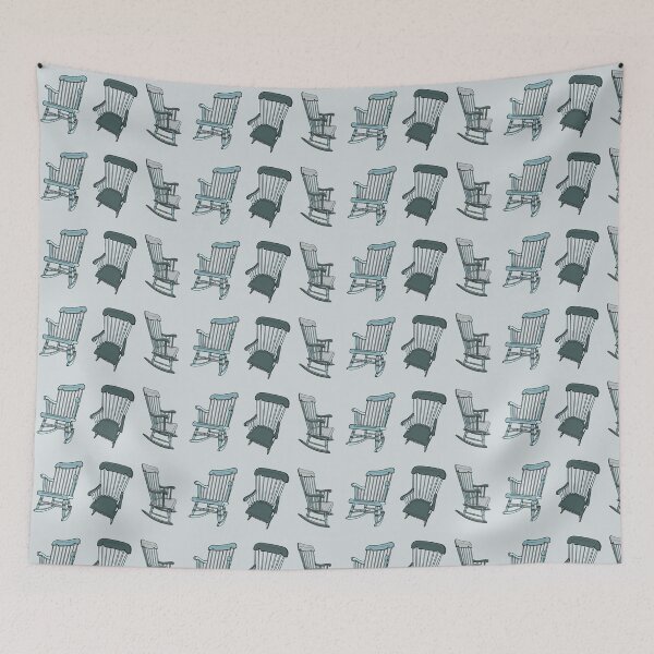 Item preview, Vintage Rocking Chair Sticker Shirt Tote Grey Blue designed and sold by LayerCakeDigDes.