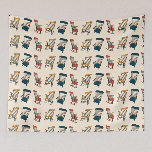 Item preview, Vintage Rocking Chair Sticker Shirt Tote Red Yellow Blue designed and sold by LayerCakeDigDes.