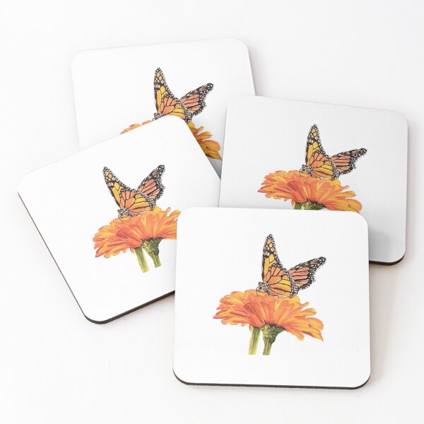 Item preview, Zinnias and Butterly designed and sold by PinkRhinoArt.