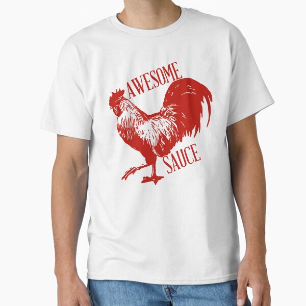 Vista previa del artículo con la obra «Impresionante camiseta de pollo con salsa de gallo usada por Christian Wolff (Ben Affleck) en El Contador 2.», diseñado y vendido por Kludoman.
