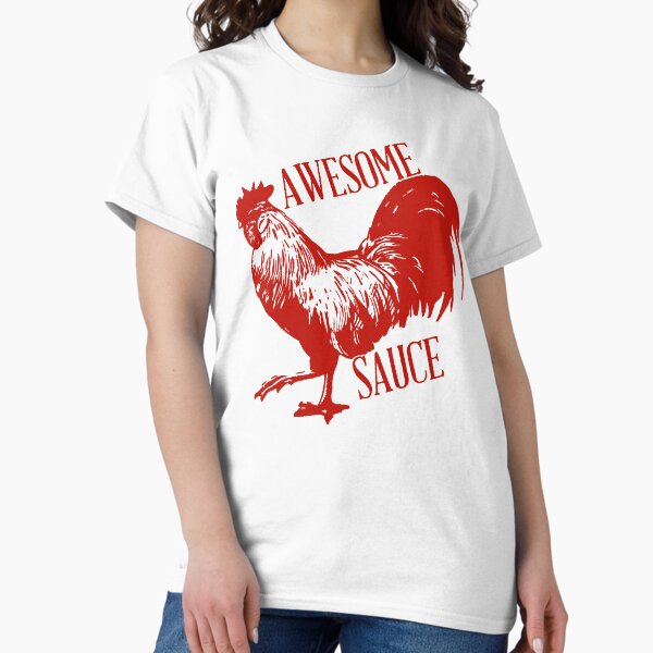 Item preview, Awesome Sauce Rooster Chicken T-Shirt worn by Christian Wolff (Ben Affleck) in The Accountant 2. designed and sold by Kludoman.