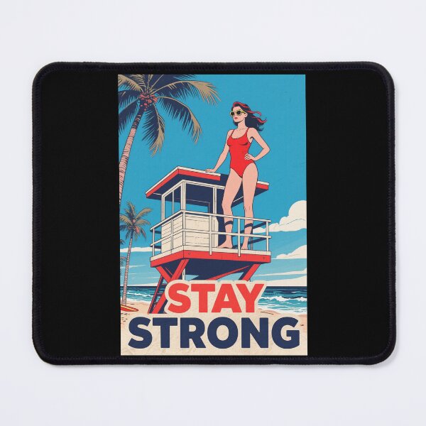 Item preview, Stay Strong – Retro Lifeguard Beach Art in Hope Style designed and sold by HoopeStylee.