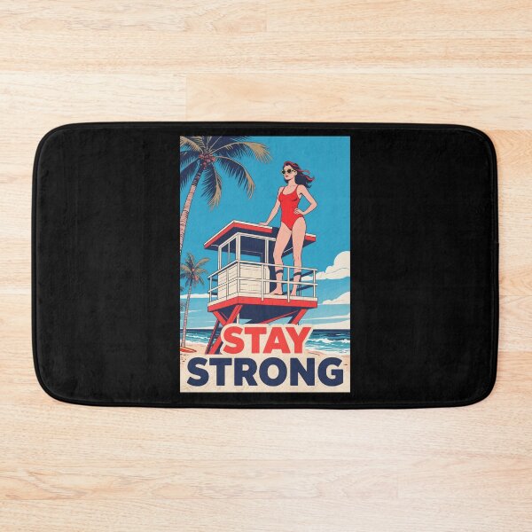 Item preview, Stay Strong – Retro Lifeguard Beach Art in Hope Style designed and sold by HoopeStylee.