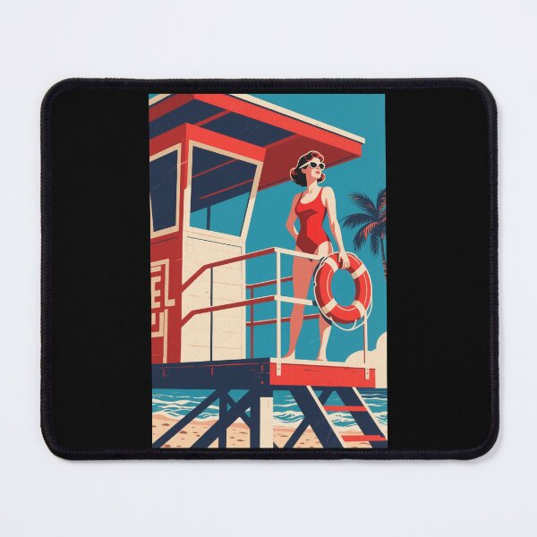 Item preview, Retro Lifeguard 80s Beach Illustration in Hope Style designed and sold by HoopeStylee.