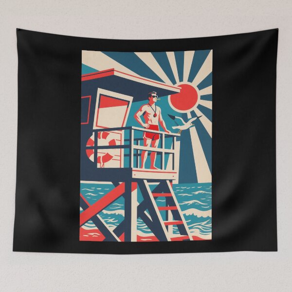 Item preview, Retro Lifeguard on Duty in Hope Style designed and sold by HoopeStylee.